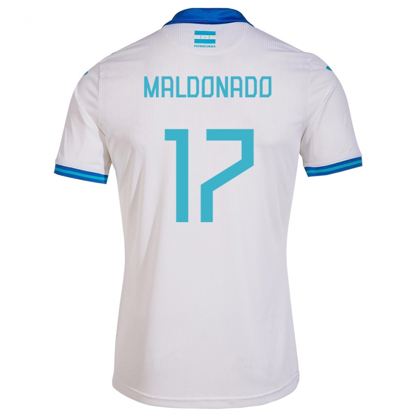 Enfant Maillot Honduras Axel Maldonado #17 Blanc Tenues Domicile 24-26 T-Shirt Belgique