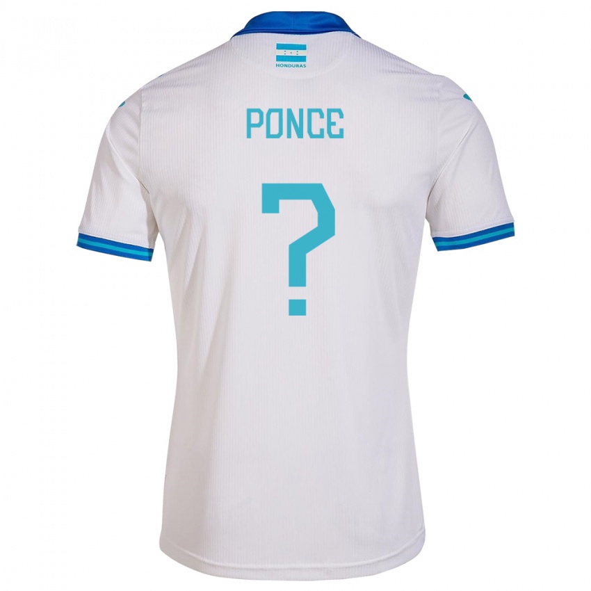 Enfant Maillot Honduras Justin Ponce #0 Blanc Tenues Domicile 24-26 T-Shirt Belgique