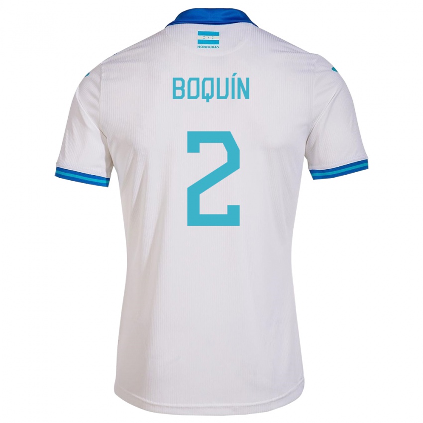 Enfant Maillot Honduras Stiven Boquín #2 Blanc Tenues Domicile 24-26 T-Shirt Belgique