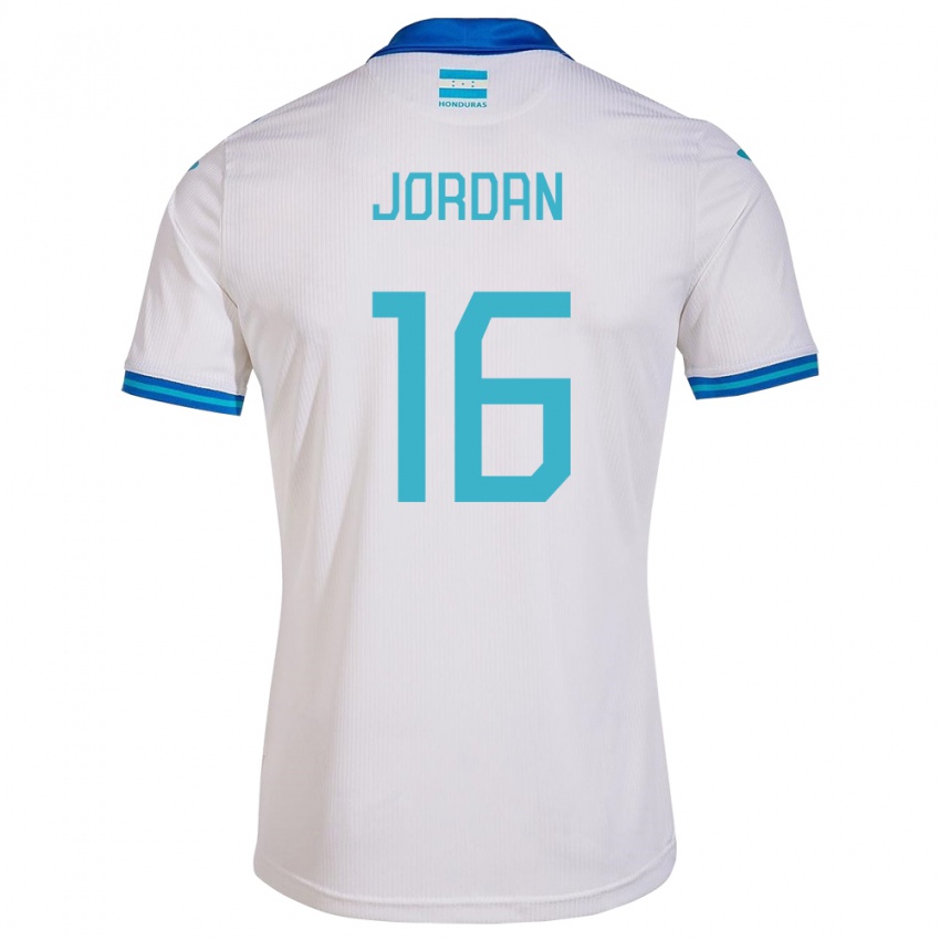 Enfant Maillot Honduras Jordan García #16 Blanc Tenues Domicile 24-26 T-Shirt Belgique