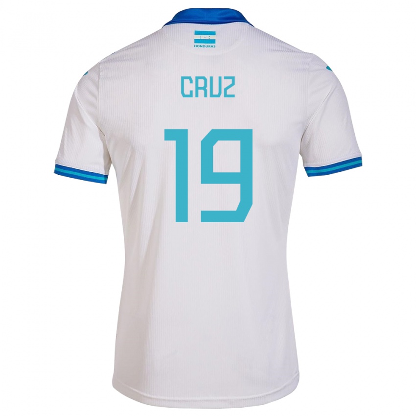 Enfant Maillot Honduras Russel Cruz #19 Blanc Tenues Domicile 24-26 T-Shirt Belgique