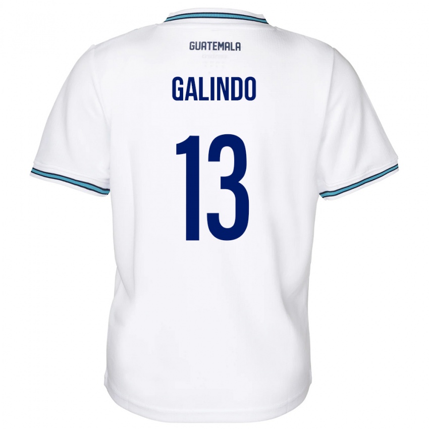 Enfant Maillot Guatemala Alejandro Galindo #13 Blanc Tenues Domicile 24-26 T-Shirt Belgique