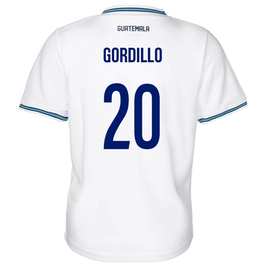 Enfant Maillot Guatemala Gerardo Gordillo #20 Blanc Tenues Domicile 24-26 T-Shirt Belgique