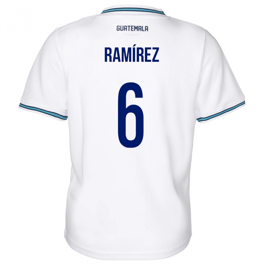 Enfant Maillot Guatemala Kevin Ramírez #6 Blanc Tenues Domicile 24-26 T-Shirt Belgique