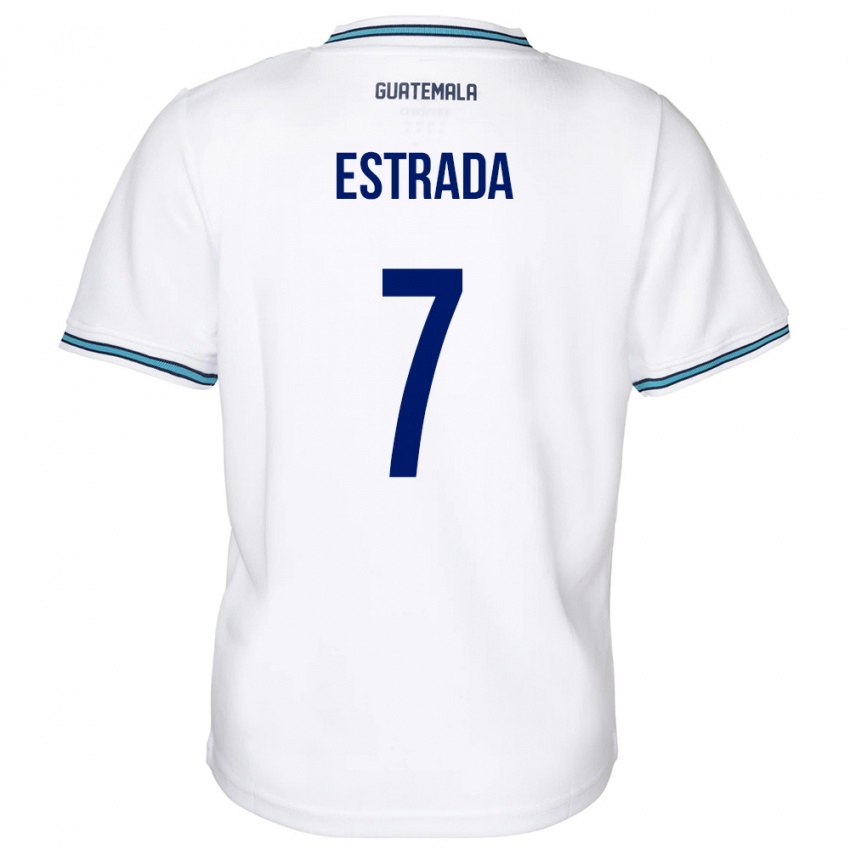 Enfant Maillot Guatemala Javier Estrada #7 Blanc Tenues Domicile 24-26 T-Shirt Belgique