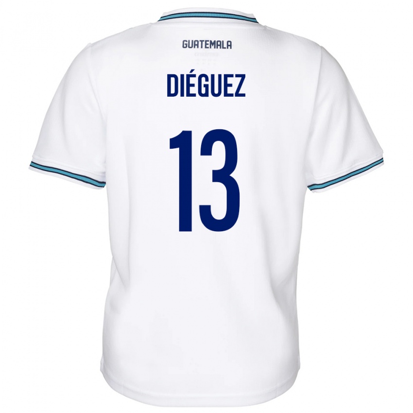 Enfant Maillot Guatemala Jonathan Diéguez #13 Blanc Tenues Domicile 24-26 T-Shirt Belgique