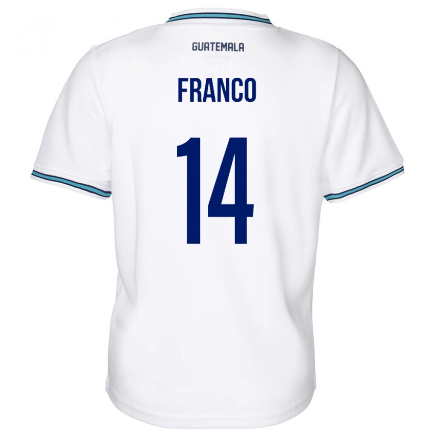 Enfant Maillot Guatemala Jonathan Franco #14 Blanc Tenues Domicile 24-26 T-Shirt Belgique