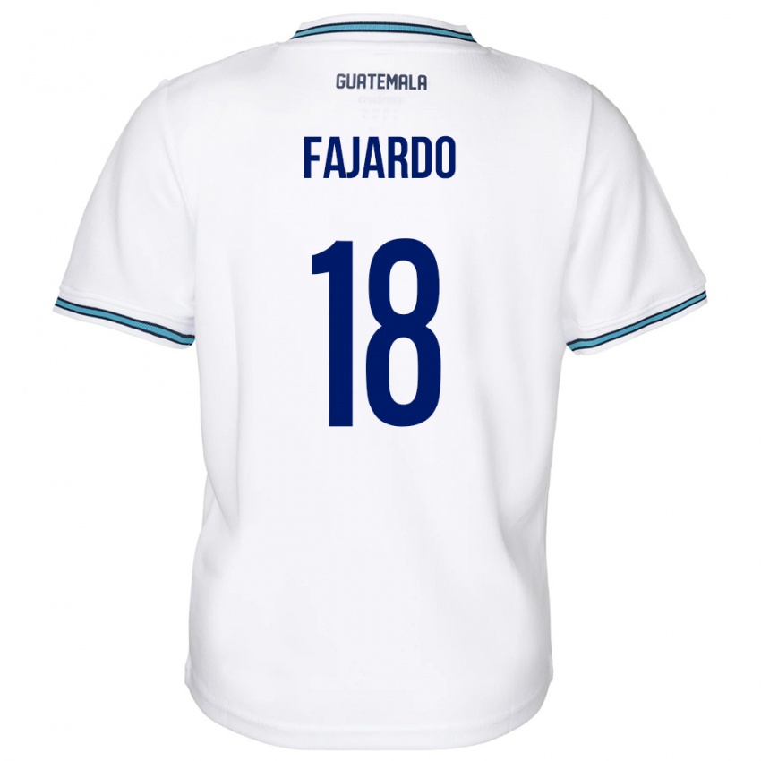 Enfant Maillot Guatemala William Fajardo #18 Blanc Tenues Domicile 24-26 T-Shirt Belgique