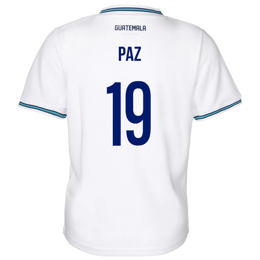 Enfant Maillot Guatemala Vidal Paz #19 Blanc Tenues Domicile 24-26 T-Shirt Belgique