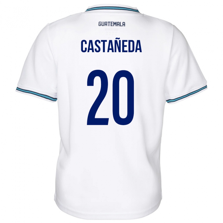 Enfant Maillot Guatemala Brayam Castañeda #20 Blanc Tenues Domicile 24-26 T-Shirt Belgique