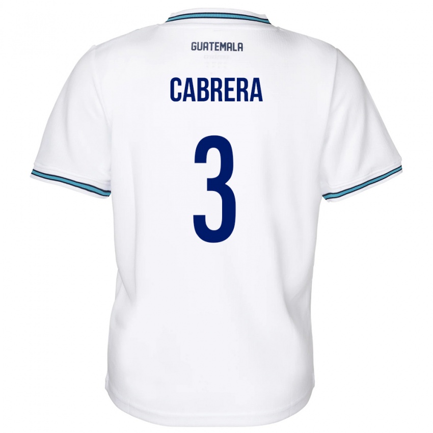 Enfant Maillot Guatemala Gabriel Cabrera #3 Blanc Tenues Domicile 24-26 T-Shirt Belgique