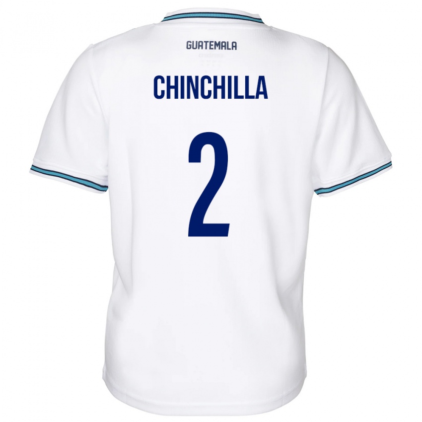 Enfant Maillot Guatemala Nicolás Chinchilla #2 Blanc Tenues Domicile 24-26 T-Shirt Belgique