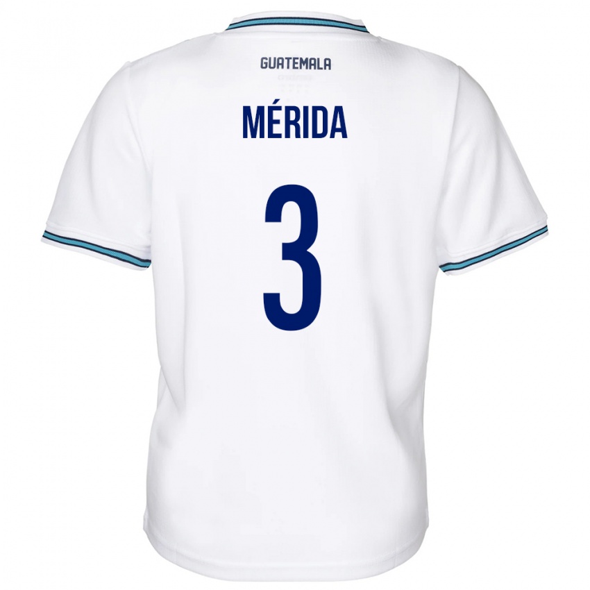 Enfant Maillot Guatemala Daniel Mérida #3 Blanc Tenues Domicile 24-26 T-Shirt Belgique