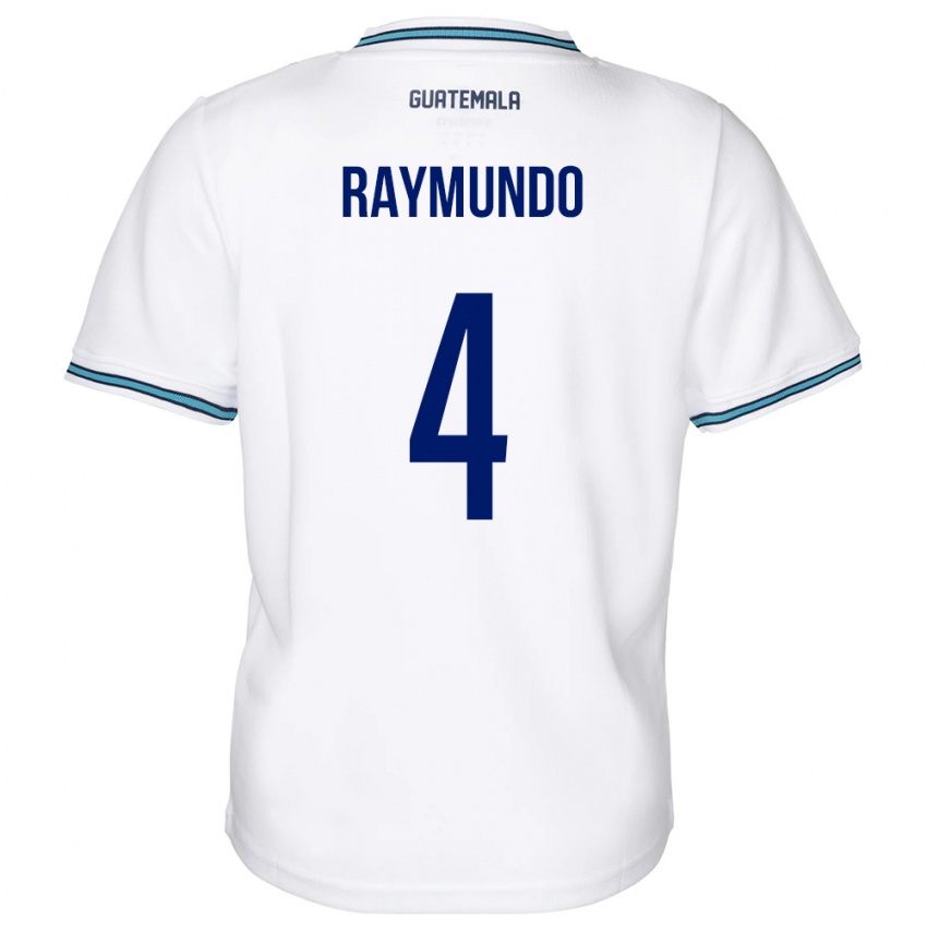 Enfant Maillot Guatemala Cristopher Raymundo #4 Blanc Tenues Domicile 24-26 T-Shirt Belgique