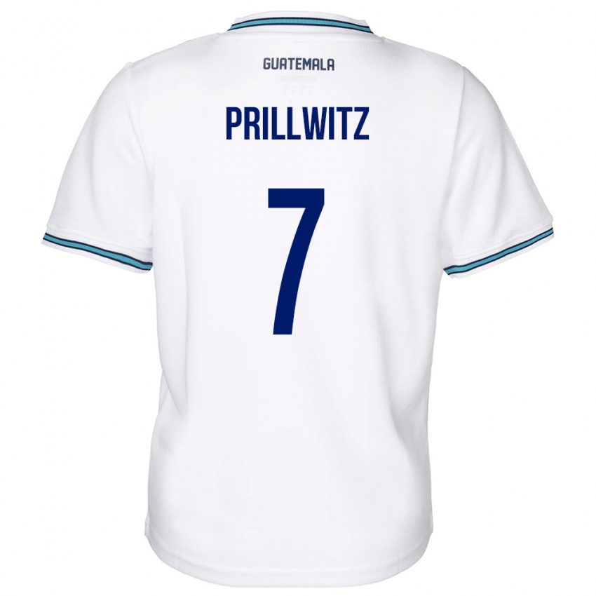 Enfant Maillot Guatemala Héctor Prillwitz #7 Blanc Tenues Domicile 24-26 T-Shirt Belgique