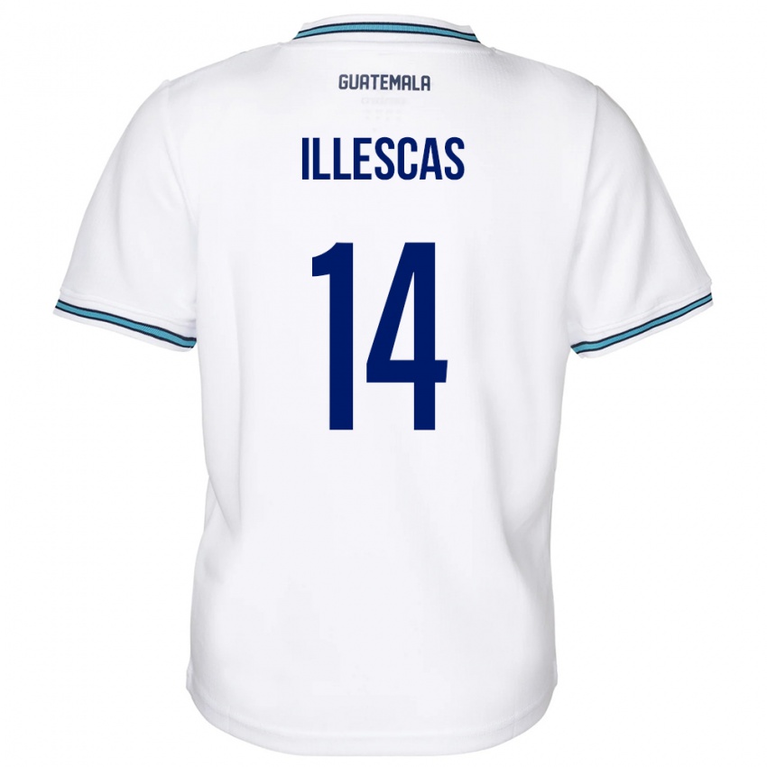 Enfant Maillot Guatemala Kevin Illescas #14 Blanc Tenues Domicile 24-26 T-Shirt Belgique