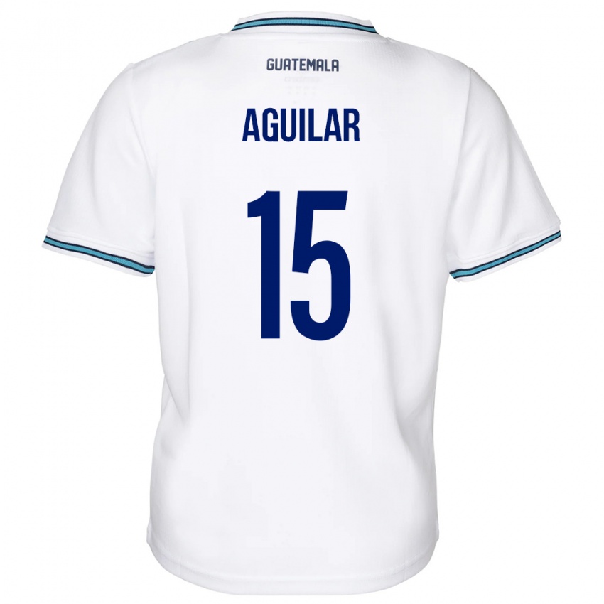 Enfant Maillot Guatemala Carlos Aguilar #15 Blanc Tenues Domicile 24-26 T-Shirt Belgique