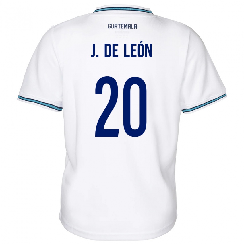 Enfant Maillot Guatemala Jorge De León #20 Blanc Tenues Domicile 24-26 T-Shirt Belgique