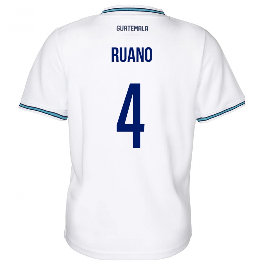 Enfant Maillot Guatemala Michelle Ruano #4 Blanc Tenues Domicile 24-26 T-Shirt Belgique