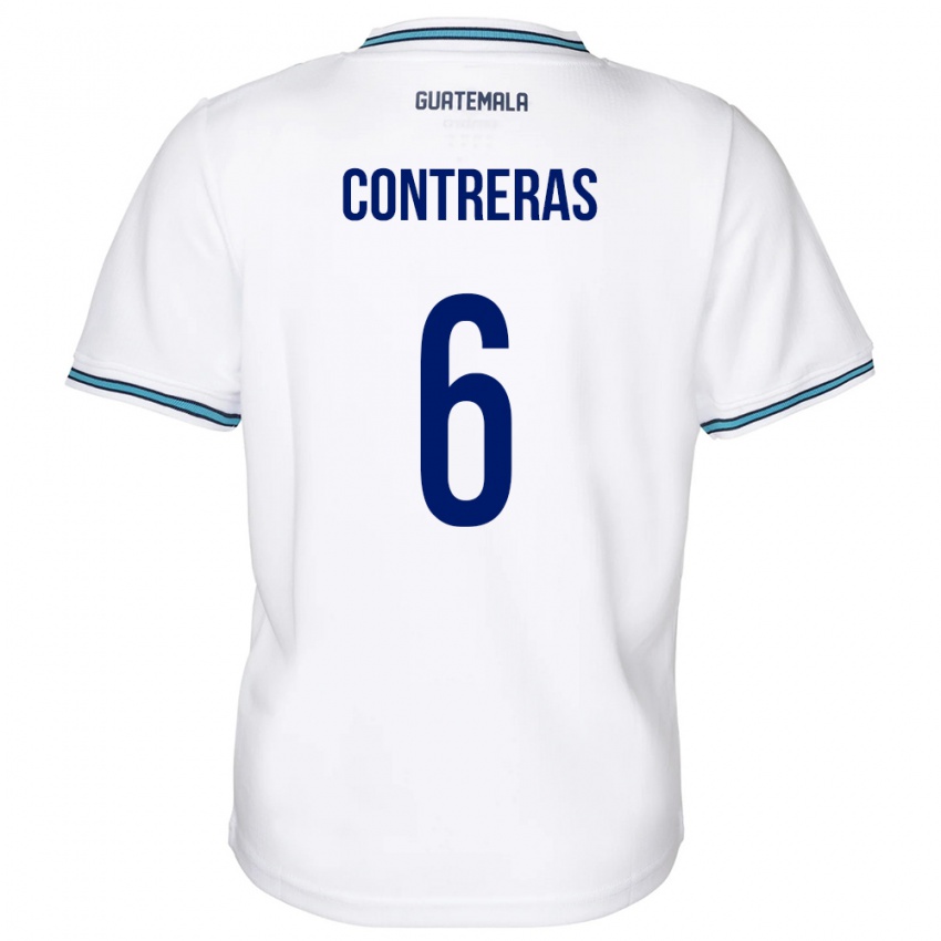 Enfant Maillot Guatemala María Contreras #6 Blanc Tenues Domicile 24-26 T-Shirt Belgique