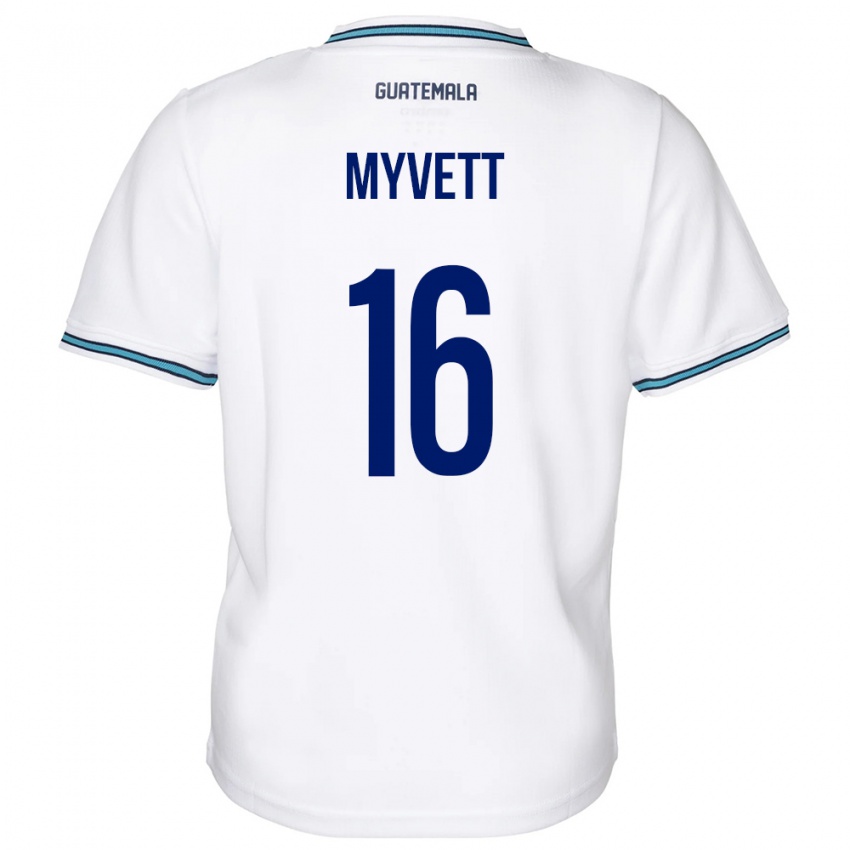 Enfant Maillot Guatemala Jemery Myvett #16 Blanc Tenues Domicile 24-26 T-Shirt Belgique