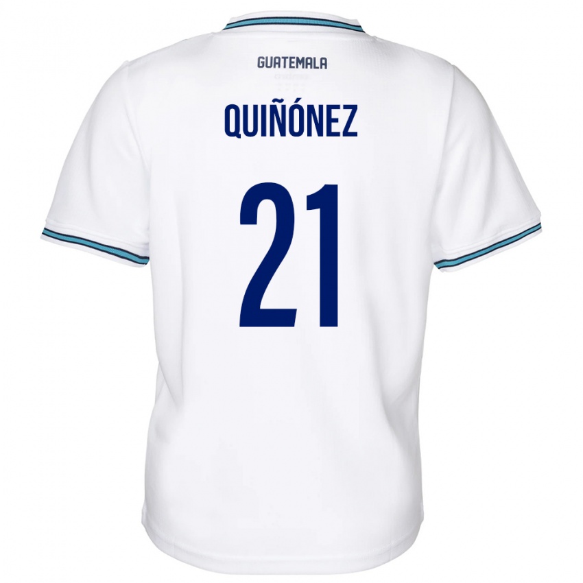 Enfant Maillot Guatemala Andrea Quiñónez #21 Blanc Tenues Domicile 24-26 T-Shirt Belgique