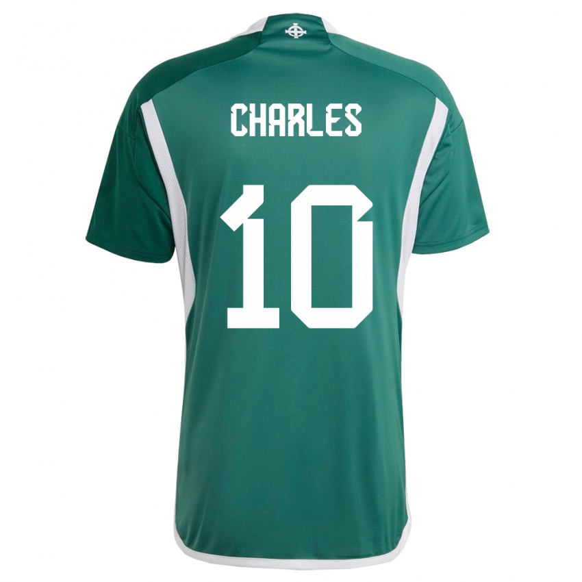 Kinderen Noord-Ierland Dion Charles #10 Groente Thuisshirt Thuistenue 24-26 T-Shirt België