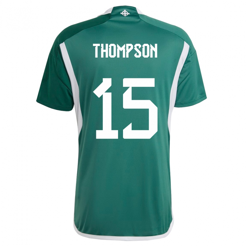 Kinderen Noord-Ierland Jordan Thompson #15 Groente Thuisshirt Thuistenue 24-26 T-Shirt België