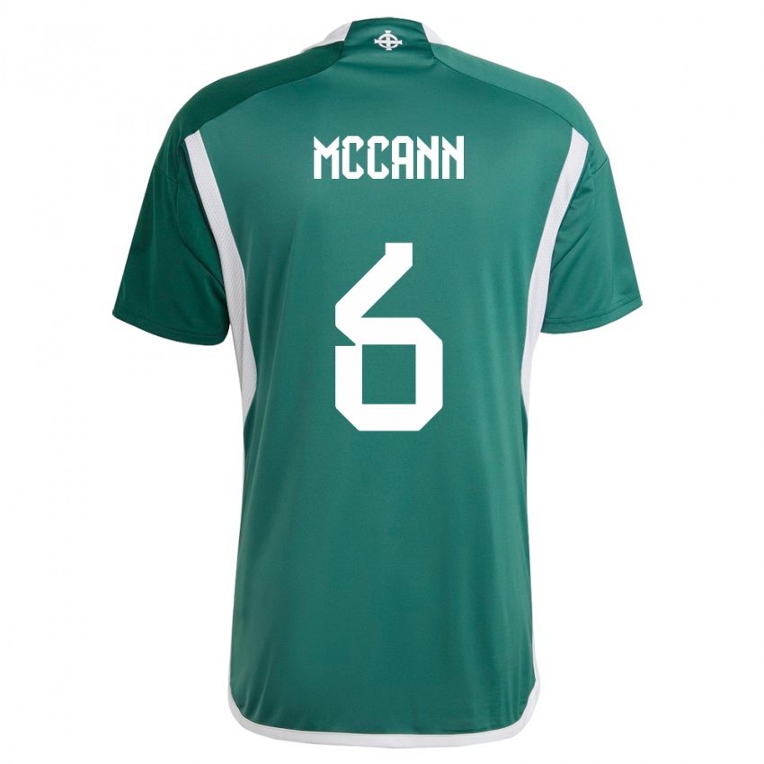 Enfant Maillot Irlande Du Nord Charlie Mccann #6 Vert Tenues Domicile 24-26 T-Shirt Belgique