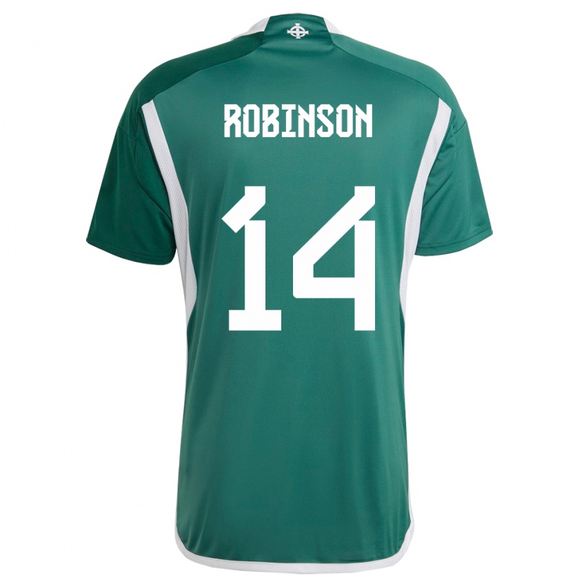 Kinderen Noord-Ierland Darren Robinson #14 Groente Thuisshirt Thuistenue 24-26 T-Shirt België