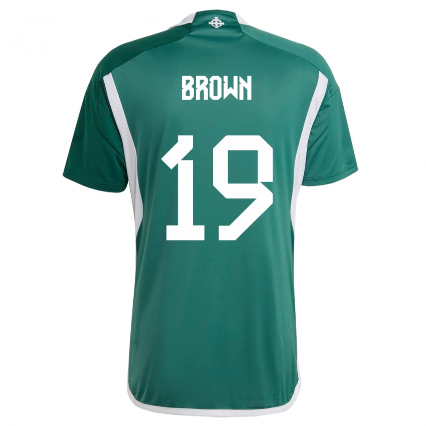 Kinderen Noord-Ierland Sean Brown #19 Groente Thuisshirt Thuistenue 24-26 T-Shirt België