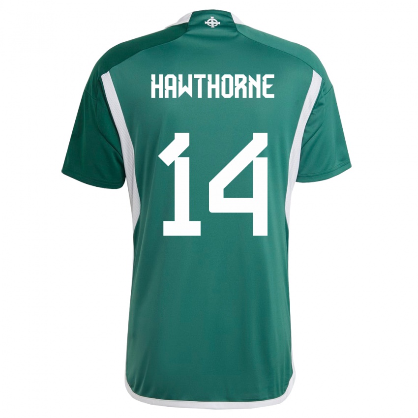 Kinderen Noord-Ierland Keevan Hawthorne #14 Groente Thuisshirt Thuistenue 24-26 T-Shirt België