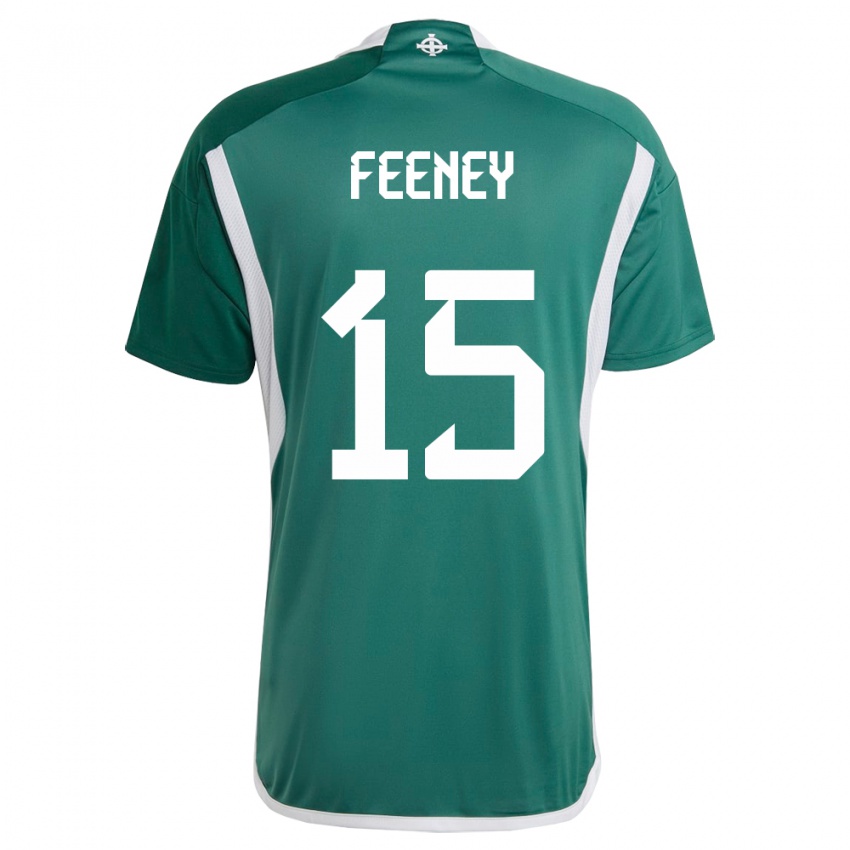 Kinderen Noord-Ierland George Feeney #15 Groente Thuisshirt Thuistenue 24-26 T-Shirt België