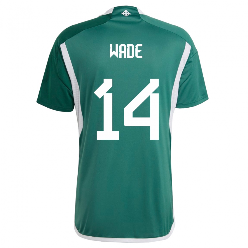 Enfant Maillot Irlande Du Nord Lauren Wade #14 Vert Tenues Domicile 24-26 T-Shirt Belgique