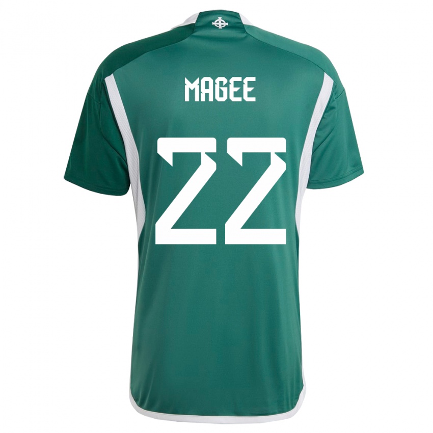 Enfant Maillot Irlande Du Nord Abbie Magee #22 Vert Tenues Domicile 24-26 T-Shirt Belgique