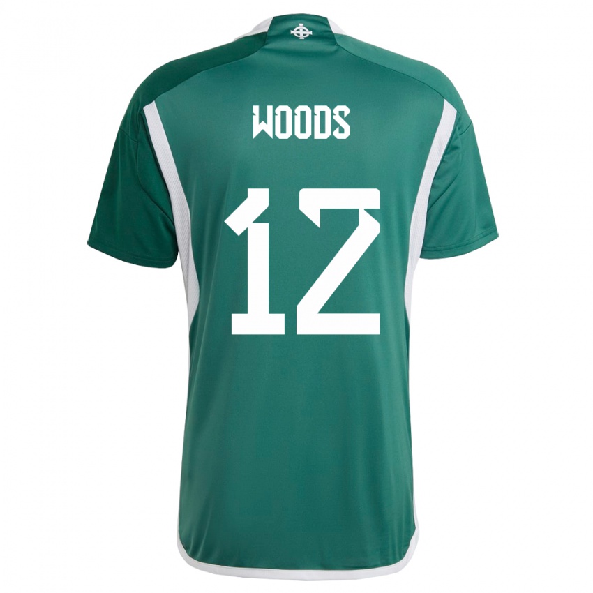 Kinderen Noord-Ierland Lilie Woods #12 Groente Thuisshirt Thuistenue 24-26 T-Shirt België