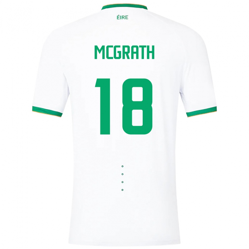 Kinderen Ierland Jamie Mcgrath #18 Wit Uitshirt Uittenue 24-26 T-Shirt België