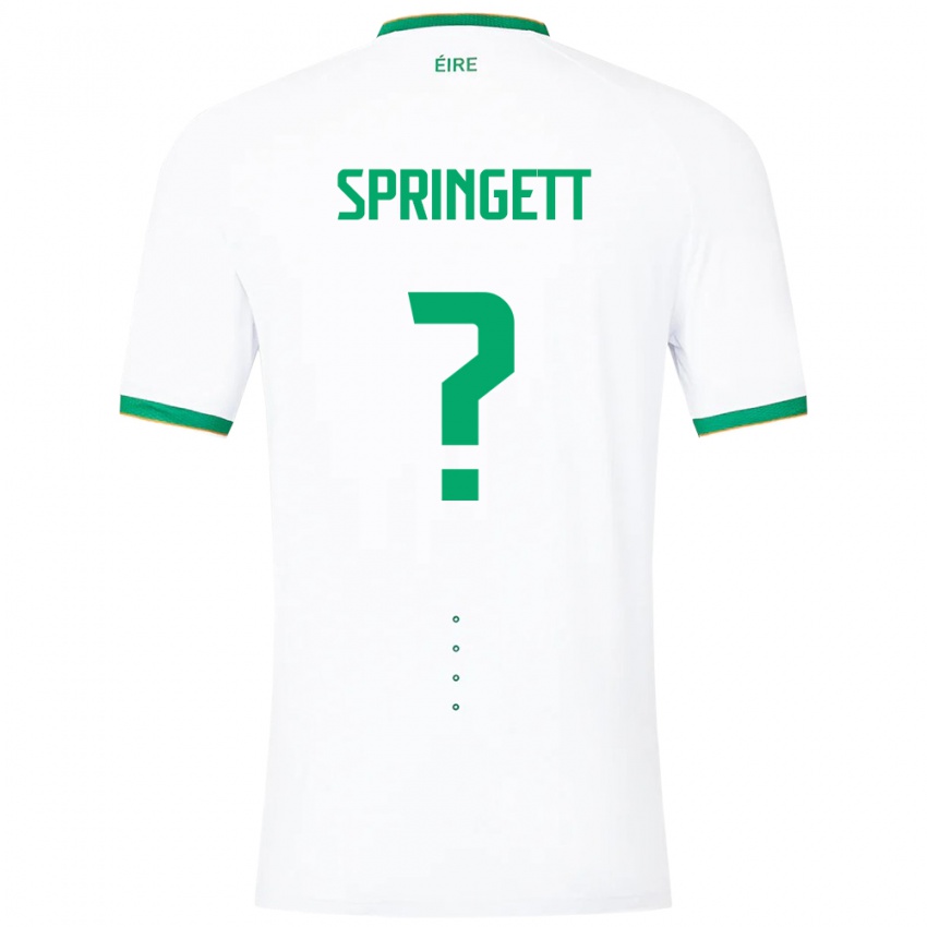 Kinderen Ierland Tony Springett #0 Wit Uitshirt Uittenue 24-26 T-Shirt België