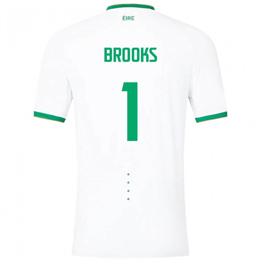 Kinderen Ierland Tiernan Brooks #1 Wit Uitshirt Uittenue 24-26 T-Shirt België