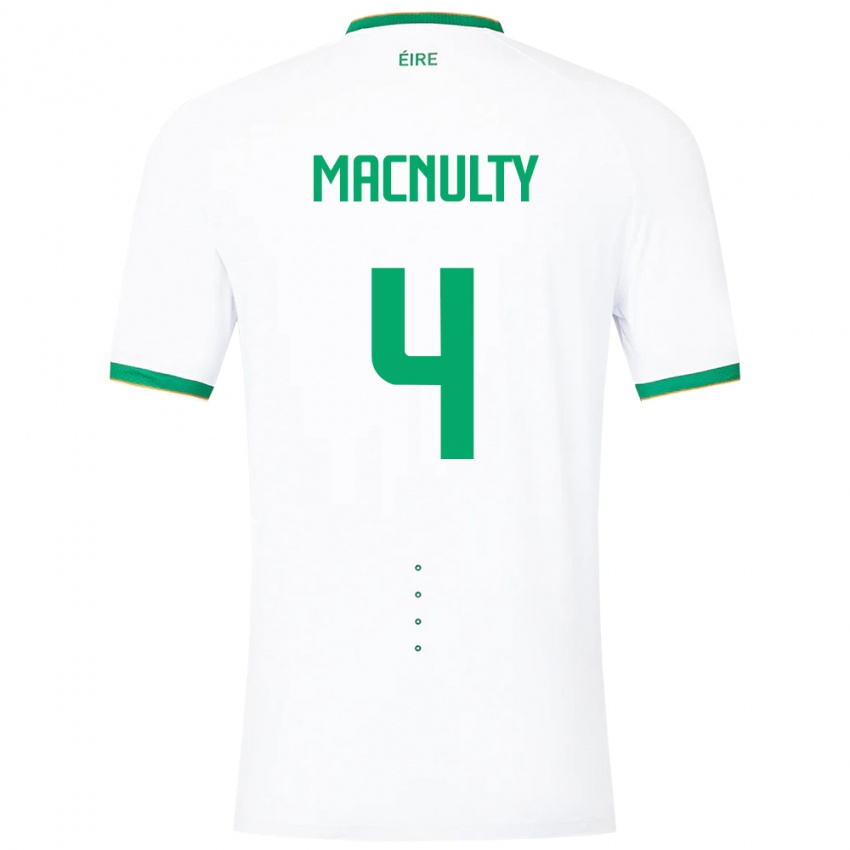 Enfant Maillot Irlande Anselmo García Macnulty #4 Blanc Tenues Extérieur 24-26 T-Shirt Belgique