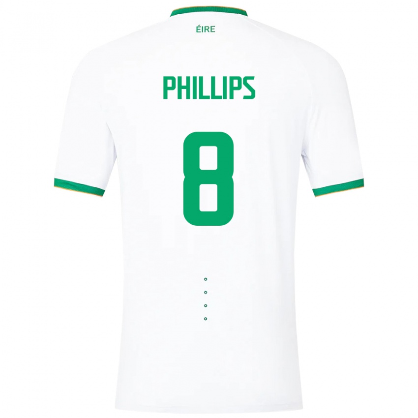 Kinderen Ierland Killian Phillips #8 Wit Uitshirt Uittenue 24-26 T-Shirt België