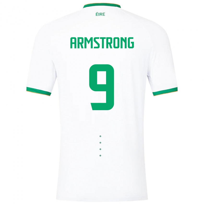 Enfant Maillot Irlande Sinclair Armstrong #9 Blanc Tenues Extérieur 24-26 T-Shirt Belgique