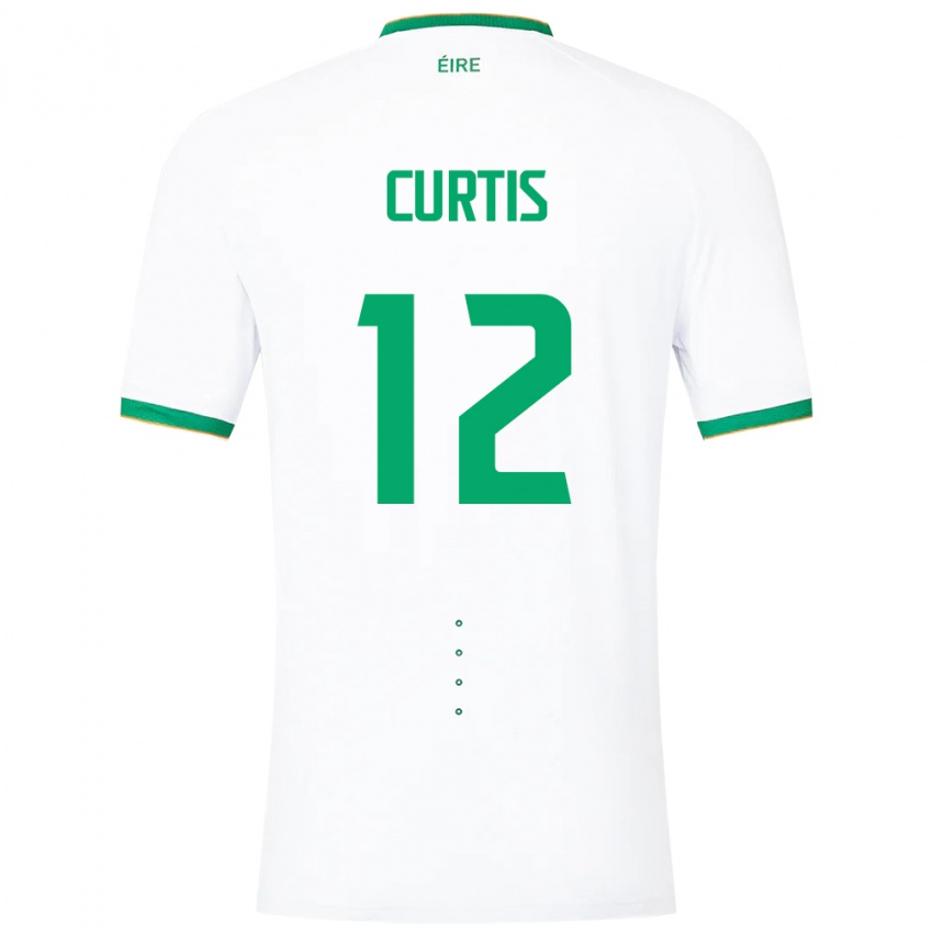 Enfant Maillot Irlande Sam Curtis #12 Blanc Tenues Extérieur 24-26 T-Shirt Belgique