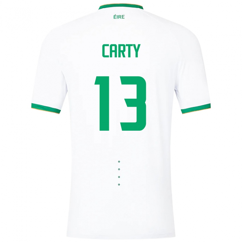 Kinderen Ierland Conor Carty #13 Wit Uitshirt Uittenue 24-26 T-Shirt België