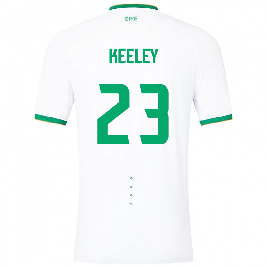 Kinderen Ierland Josh Keeley #23 Wit Uitshirt Uittenue 24-26 T-Shirt België