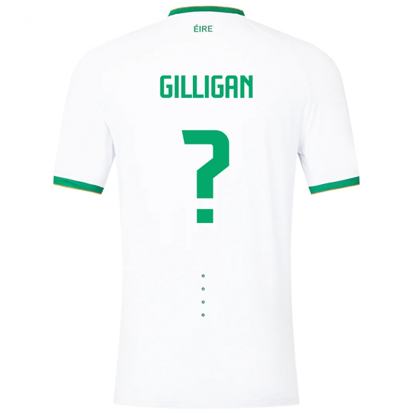 Kinderen Ierland Ciaran Gilligan #0 Wit Uitshirt Uittenue 24-26 T-Shirt België