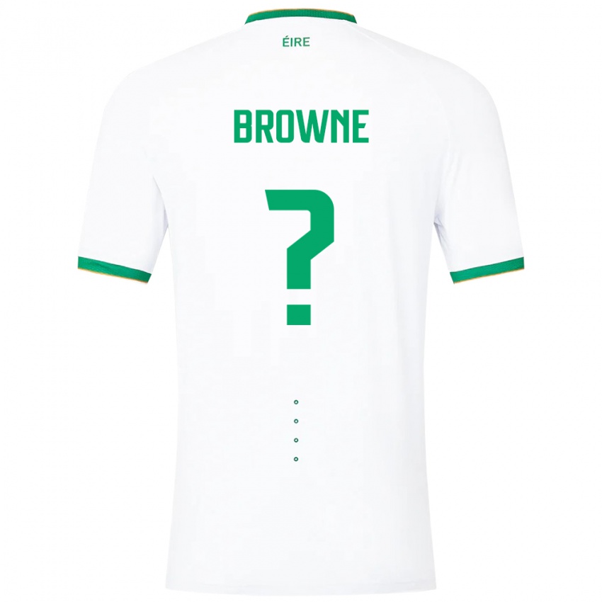 Kinderen Ierland Luke Browne #0 Wit Uitshirt Uittenue 24-26 T-Shirt België