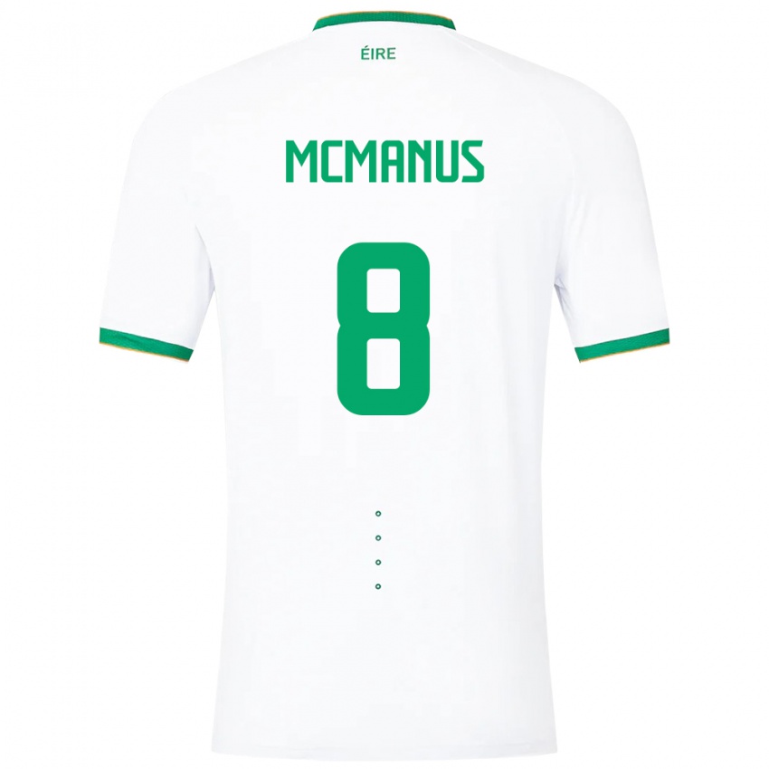 Kinderen Ierland James Mcmanus #8 Wit Uitshirt Uittenue 24-26 T-Shirt België