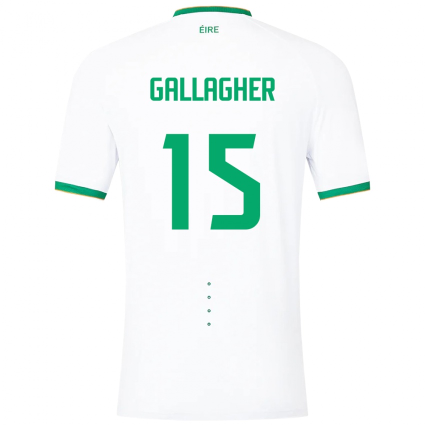 Kinderen Ierland Oisín Gallagher #15 Wit Uitshirt Uittenue 24-26 T-Shirt België