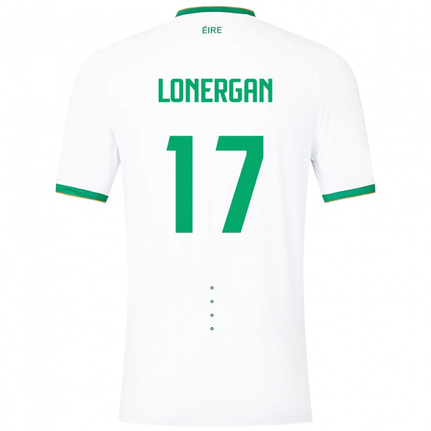 Kinderen Ierland Tom Lonergan #17 Wit Uitshirt Uittenue 24-26 T-Shirt België